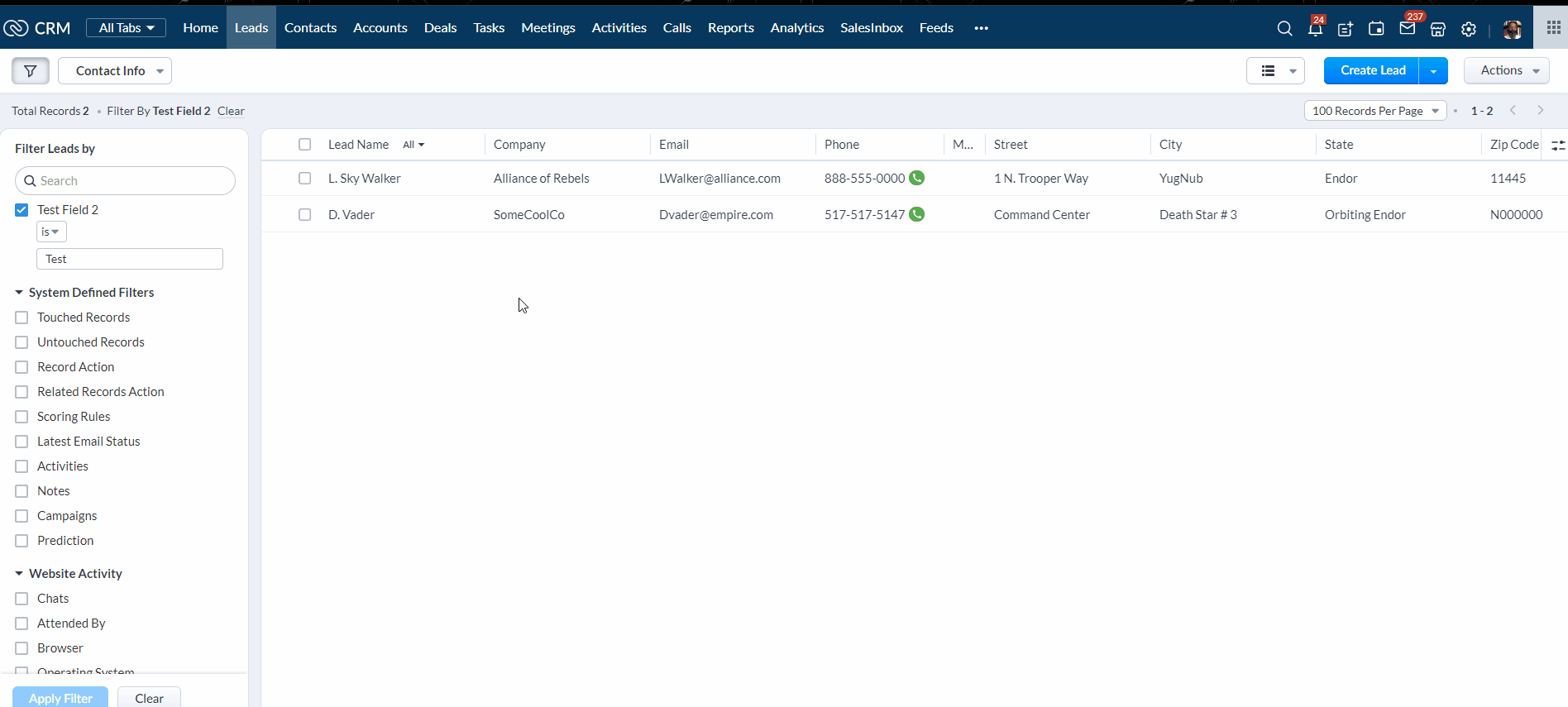 Want and easy way to copy/paste contact information from a record in Zoho CRM?